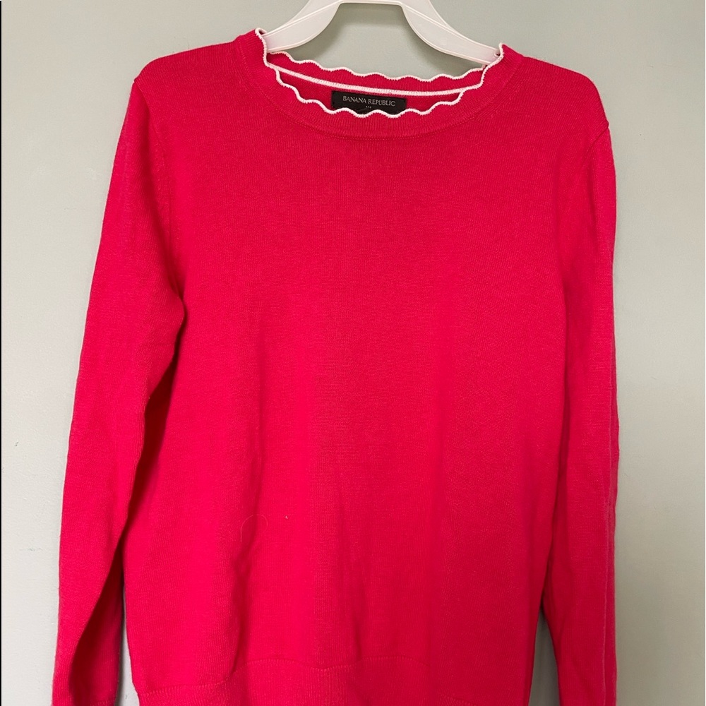 Banana Republic Red Sweater With White Trim
